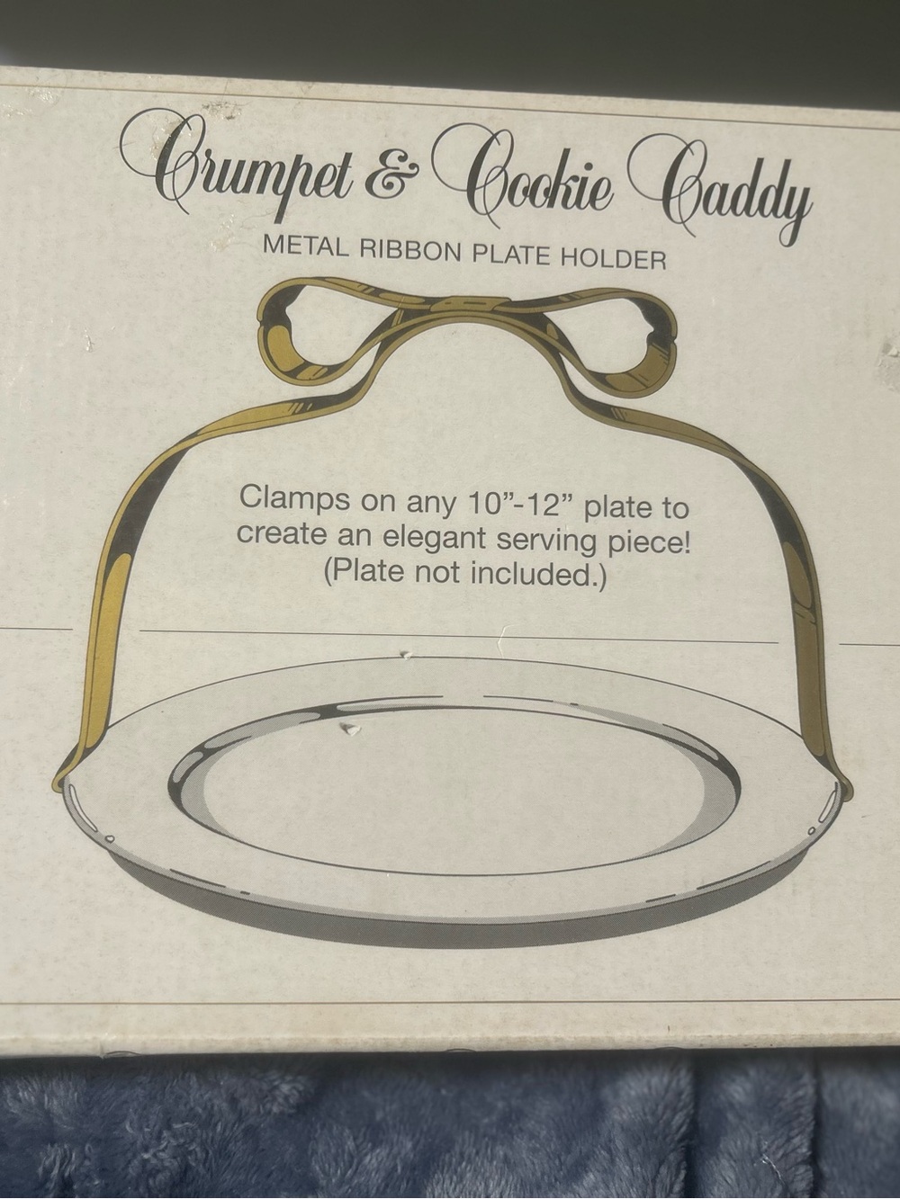 Vintage Department 56 Metal Ribbon Plate Holder - Gold